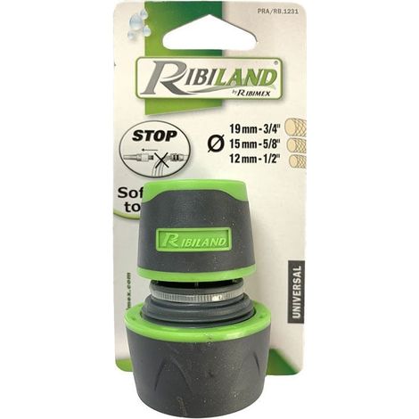 Raccord rapide universel bi-matière acquastop (1/2)