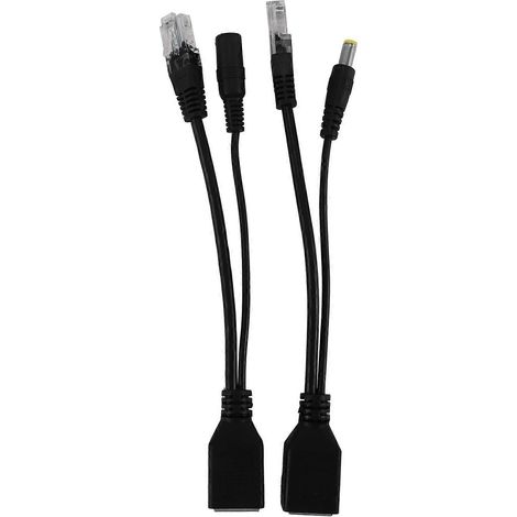 Kit d'injecteur PoE avec câble adaptateur RJ45 et alimentation via synthétiseur 12-48 V (1/5)