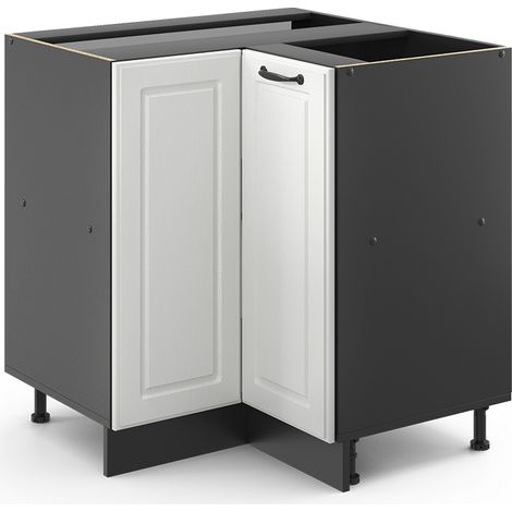 Eckunterschrank R-Line, Weiß Landhaus, 75.6 cm ohne Arbeitsplatte, Vicco (1/5)