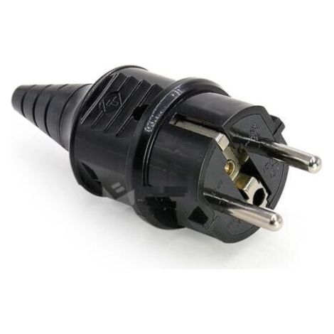 Prise électrique mâle 250 V 16 A pour câble de 6 à 16 mm, indice de protection IP44, convient pour une utilisation en intérieur, noir (1/4)
