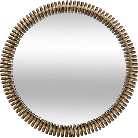 Espejo redondo «Barrel», 90 cm de diámetro, dorado metalizado - Atmosphera créateur d'intérieur (1/3)