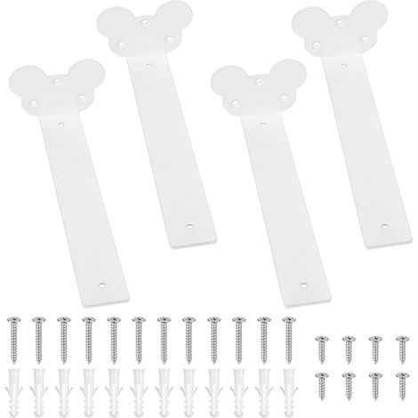 Supporto mensola staffe sotto mensola Set 4 pezzi 255 mm Bianco (1/5)