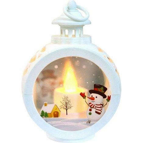 Décoration de Noël LED - Bougies - Flamme extérieure et intérieure - pour fenêtre de Maison - Lanterne Portable pour Enfants - Décoration Père Noël et Bonhomme de Neige (1/4)