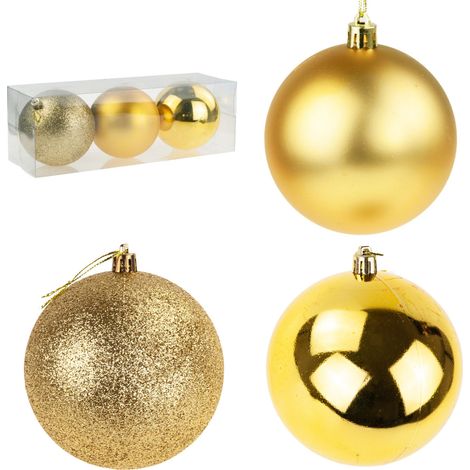 TG63128-2 Palline per albero di Natale PER Pallina per albero di Natale 10CM Set di 3 palline infrangibili decorazione (1/5)