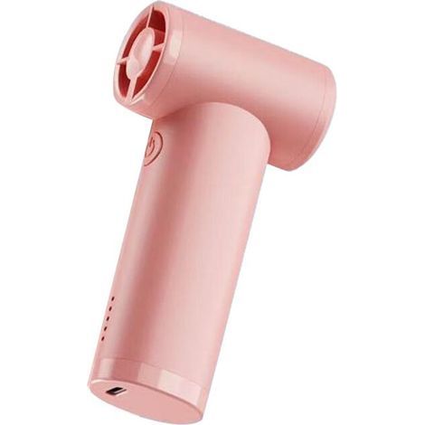 Ventilateur Rechargeable à Vent Puissant, Affichage Numérique, Réglable, Turbo, Portable, pour une Utilisation en Extérieur, Rose (1/2)