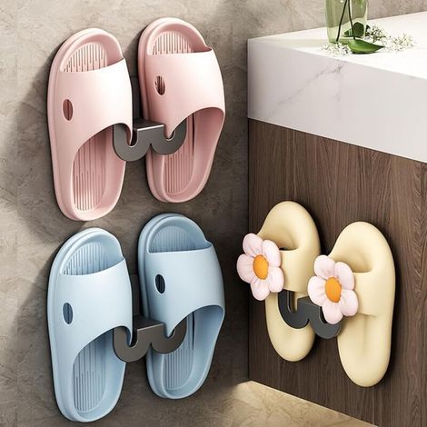 Range Chaussures Mural,3 Pièces Murales Chaussures Suspendre Pantoufles Étagères Support De Chaussures Muraux Porte Chaussure Sans Perçage pour la Salle de Bains la Chambre à Coucher Le Sa (1/3)