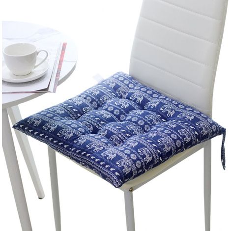 Lot de 2 coussins de chaise de salle à manger, de jardin et de cuisine avec attaches (éléphant) (1/4)