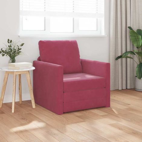 Sofá Cama de Piso Rojo vino tinto 74 x 77 x 81 cm Terciopelo vidaXL (1/5)