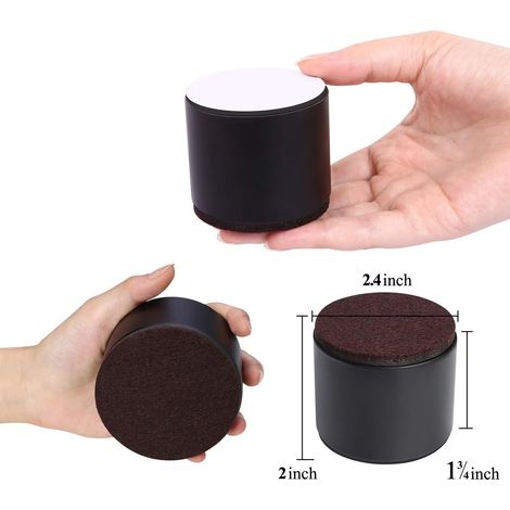 Pieds surélevés pour meubles 4 pièces, rehausseur de lit de 6 cm de long, canapé-lit et armoires pouvant s'élever de 5 cm, rond noir MNS (1/4)