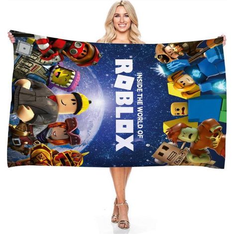 Serviette de bain en microfibre Roblox pour la plage, les vacances et le camping, pour adultes et enfants D (1/2)