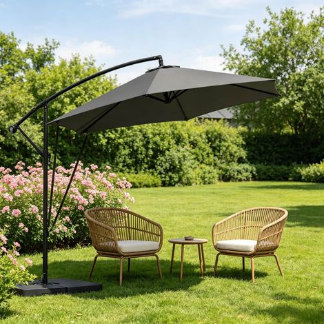 Ombrellone da giardino orientabile in metallo 310x310 cm OKMYHOME (1/5)