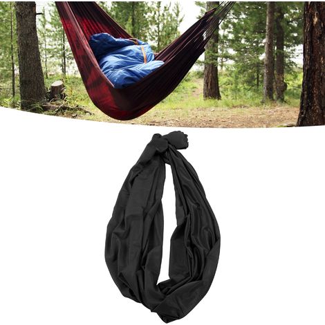 Hamac suspendu élastique pour enfants, balançoire d'intérieur et d'extérieur, hamac suspendu de yoga pour enfants noir 1 x 2,8 mètres (1/5)