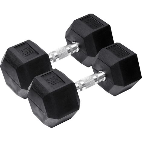 Orange gym - halteres hexagonaux - 6kg - lot de 2 (1/2)