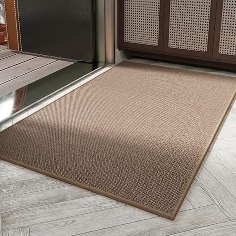 Tapis Entrée Intérieur, 60x90cm Paillassons pour entrée,Paillasson Tapis Interieur Lavable en Lin,Beige (1/4)