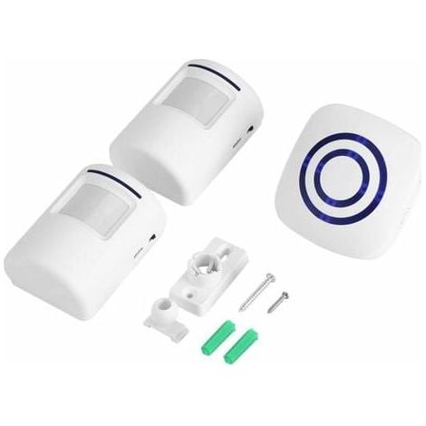 Wireless Doorbell, Motion Detector, Electric Door Chime, 38 Melodies, Security Alarm with Transmitter and Receiver for Home Office, Hotel, Shop (2+1 EU) MUMU (1/4)