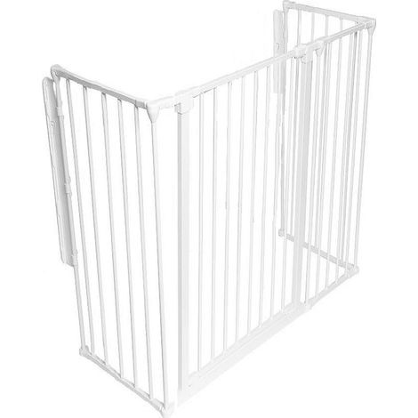 Safetots Extra Tall Multi Panel Fire Surround, 51cm Deep x 118cm Wide, White, 105cm High, Baby and Toddler Fire Guard