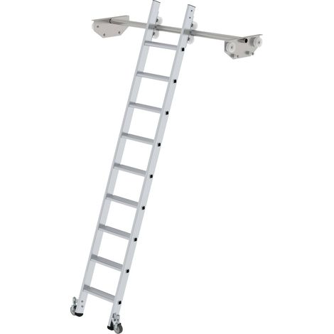 MUNK Aluminium-Regalleiter für Doppelregal 9 Stufen