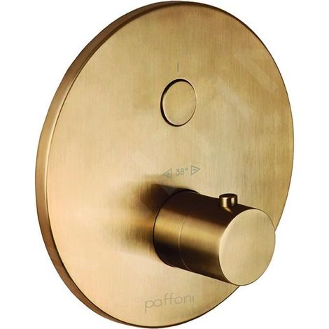 Paffoni Compact Box - Mitigeur de douche thermostatique encastré, or brossé CPT013HGSP (1/3)
