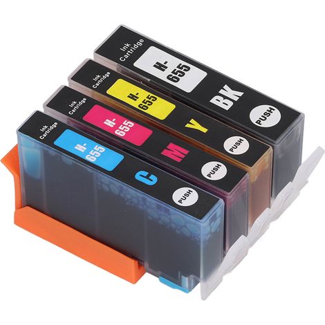 Cartouche d'encre pour imprimante Fluent Clear Printing BK CMY 4 couleurs pour Deskjet Ink Advantage 3525 (1/5)