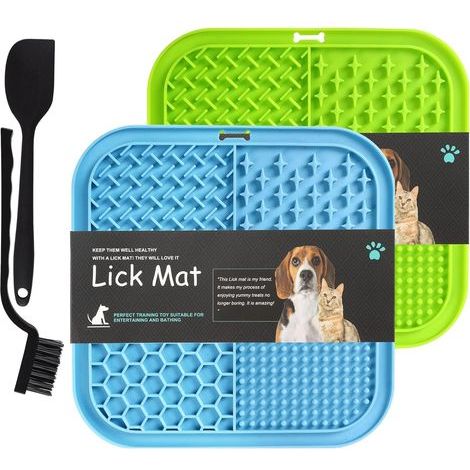2er-Set Leckpads, rutschfestes Silikon, verschiedene Texturen, für Hunde und Katzen, Bad und Entspannung (1/5)