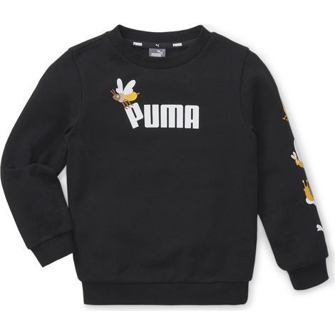 Puma SMALL WORLD CREW TR Kinder-Sweatshirt, schwarz, 67013101, Größe 98