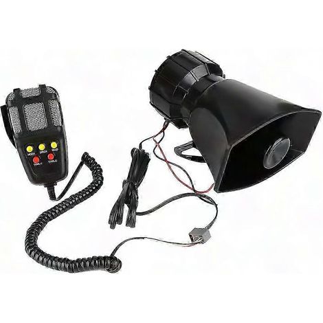 Sirena de alarma para coche de 5 tonos, súper potente (115-130 dB), con altavoz y micrófono. (1/5)
