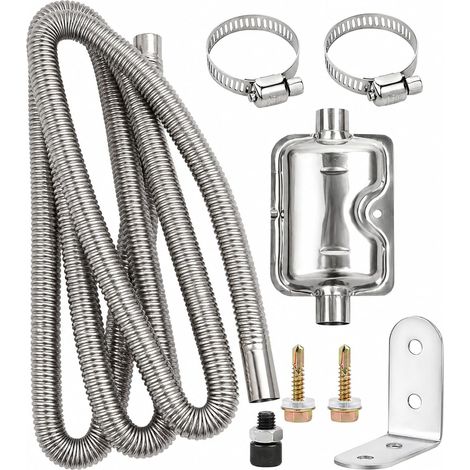 Tuyau D'Échappement con Silencieux 300 Cm, Tuyau En Acier Inoxydable Diamètre Intérieur 25 mm avec 2 Pinces En Acier Inoxydable, pour Chauffage Diesel Dans Camping Car Et Véhicules de Loisirs (1/5)