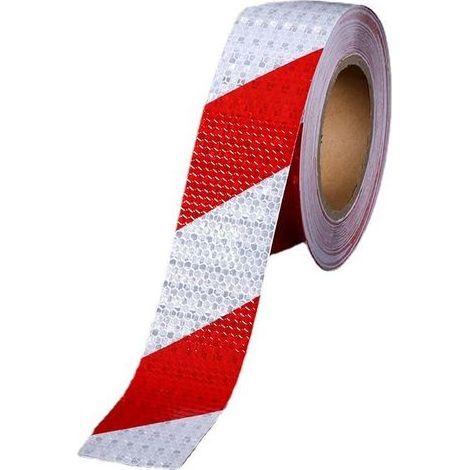 Reflektierendes Sicherheitsband in Rot und Weiß, 5 cm x 25 m – Selbstklebend für Bodenmarkierungen – Wetter- und wasserbeständig – Versaillesfr (1/2)