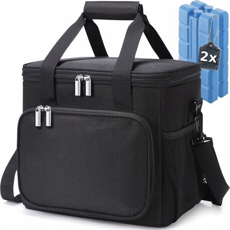 BORSA TERMICA DA SPIAGGIA/DA VIAGGIO ISOLATA + 2 INSERTI mix188NERO