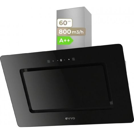 EVVO Campana Extractora 60 cm de Ancho Decorativa, Potencia 800 m³/h, Control Táctil y Gestual, Filtro de Aluminio y Carbón Acti (1/5)