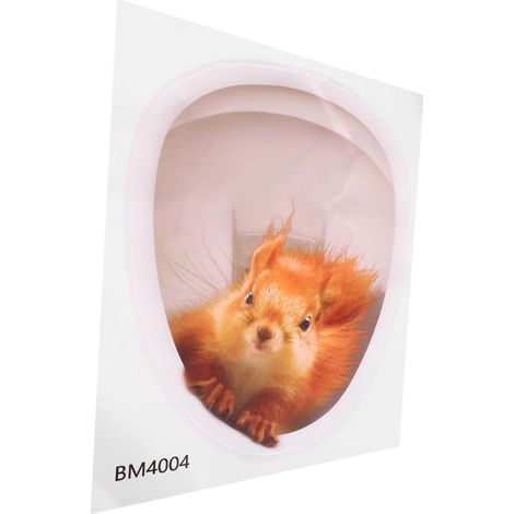3D-Eichhörnchen-Aufkleber 20 x 25 cm, dekorativer Selbstklebeaufkleber aus strapazierfähigem Vinyl für Toilette, Badezimmer, Zuhause