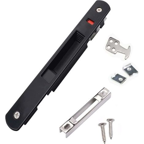 Verrou de porte coulissante, MODOU, quincaillerie de verrouillage simple en acier inoxydable pour porte coulissante en verre.
