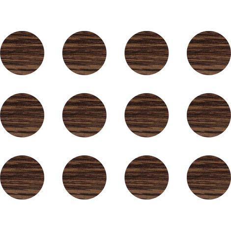 12x Cache vis adhésif autocollant diamètre 40mm protection bouchon trou obturateur meuble table chaise maison, Chêne brun