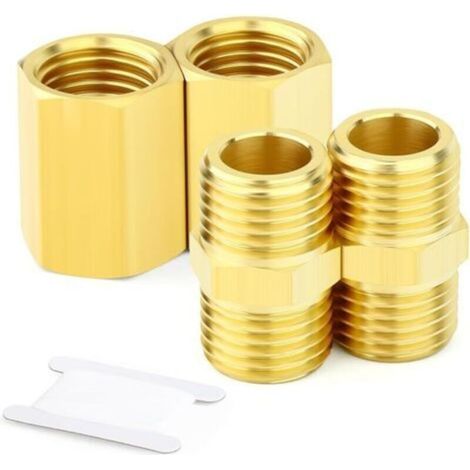 4 Uds. De accesorios de tubería de latón, acoplador de pezón hexagonal de latón, tubo de rosca macho BSP de 3/4" x 3/4", tubo de rosca hembra BSP de 3/4" x 3/4" (1/5)