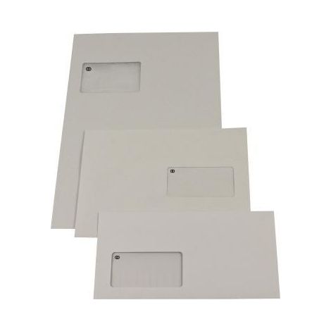 SOENNECKEN Versandtasche Soennecken oeco DIN C4 mit Fenster 100g/m² mit Selbstklebung Papierohne Fadenverstärkung grau 250 St./Pack.