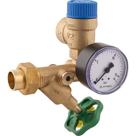 Groupe de sécurité pour chauffe-eau WSG 75/8, DN15, Ø 18 mm avec soupape de sécurité 8 bar (1/2)