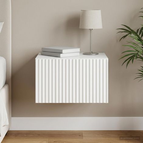 vidaXL Cabinet de chevet mural avec tiroir Blanc 33 x 34,5 x 20 cm