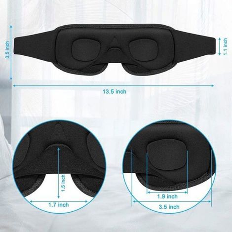 Schlafmaske für Männer und Frauen, 3D-konturierte Schlafmaske und Stirnband, konkav geformte Schlafmaske, Maske für (1/5)