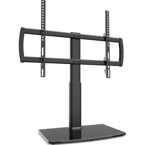 Support mural et de plafond universel pour téléviseur, en acier robuste, compatible avec les téléviseurs de 32 à 70 pouces, noir, avec pied de table. (1/5)