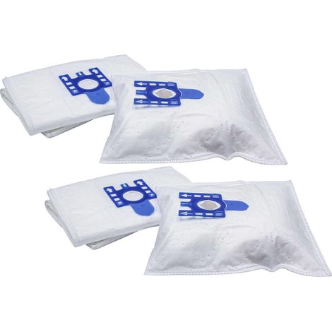 vhbw 20x Bolsa aspiradora compatible con Miele Allervac S 800 aspiradora - vellón micro, Typ G/H/N, 30 cm x 22 cm, blanco / azul