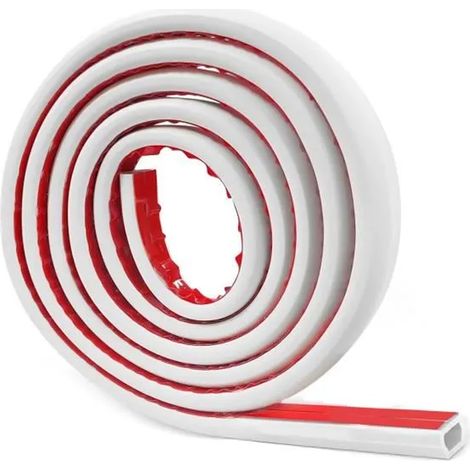 3M Goulotte Passe Cable Auto-adhésif,Cache Cable TV Mural,Goulotte Electrique Exterieur,Cache Cable Sol pour Cacher 1 Câble,Blanc