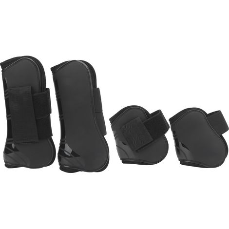 4 PCS Bottes de Tendon de Cheval Jambe Avant et Arrière réglables pour l'entraînement d'exercice SautNoir L (1/5)