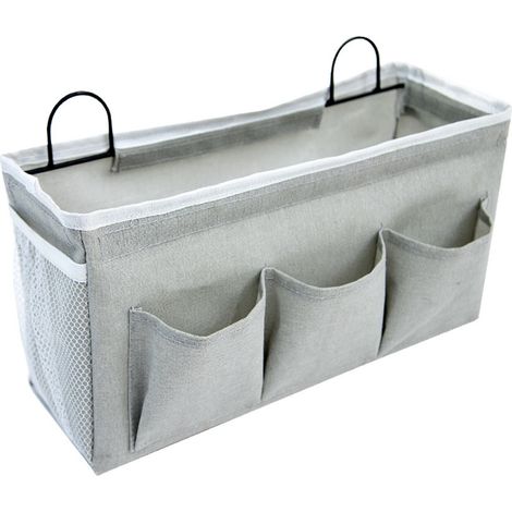 Grand sac de rangement mural à 3 poches, paniers de rangement suspendus en tissu de lin avec poches, poubelle étanche pour cuisine, chambre à coucher, bureau, camping-car