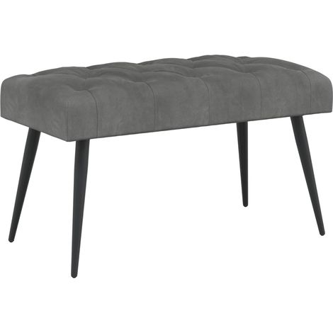 Banc avec capitonnage bouton Gris foncé 80 x 40 x 46 cm Velours vidaXL