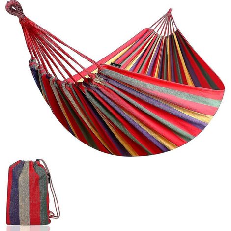 Hamac d'extérieur en coton, capacité de charge jusqu'à 200 kg - 190 x 150 cm (1/5)