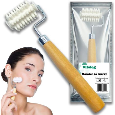 Rodillo masajeador facial BC antiarrugas para masaje de cuello y contorno de ojos.