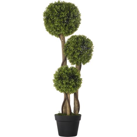 Plante artificielle, Plante artificielle de buxo em vas, 90 cm, avec protection UV, idéal pour ambientes intérieures aveco a salon., décoration intérieure, décoration extérieure... (1/5)