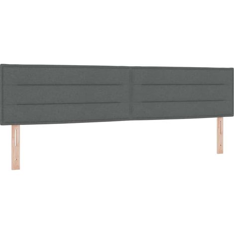 Tête de lit,Décoration murale LED avec des lumières à LED Gris foncé 200 cm tissu CFW195118 (1/5)