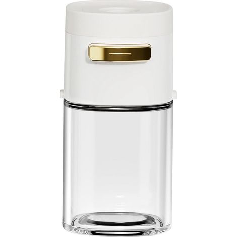 Distributeur de sel et d'assaisonnements à pression, flacon résistant aux hautes températures, accessoire de cuisine hermétique pour sucre et condiments, blanc (1/5)