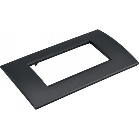 Placca Plastica Quadrata MBL 4M Nero Compatibile Bticino Living BLN89402